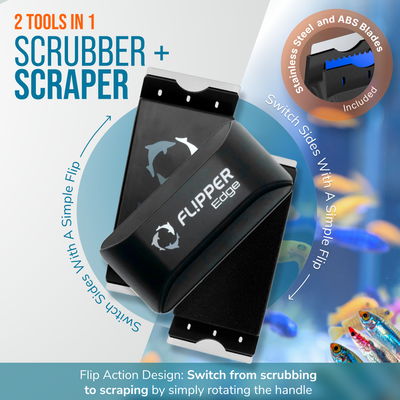 Flipper Edge 2 in 1 Floating Magnetic Aquarium Algae Cleaner (Standard)