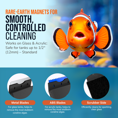 Flipper Edge 2 in 1 Floating Magnetic Aquarium Algae Cleaner (Standard)