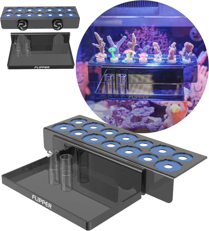 Flipper Frag Rack with Removable Shelf - Holds 14 Frags