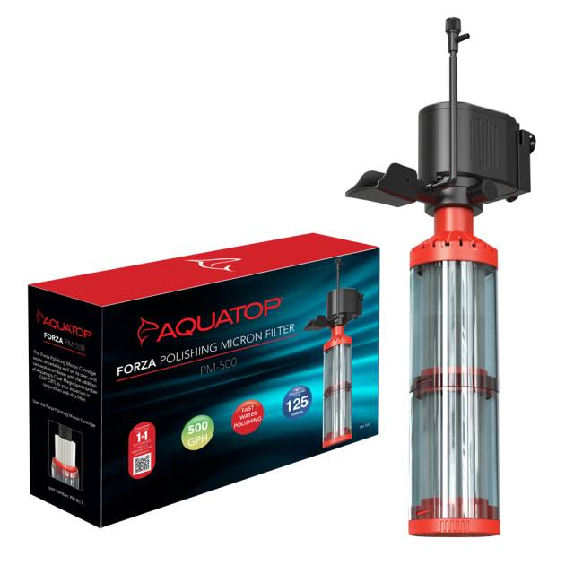 AQUATOP Forza Polishing Micron Filter 500 GPH Dual-Stage Clarity