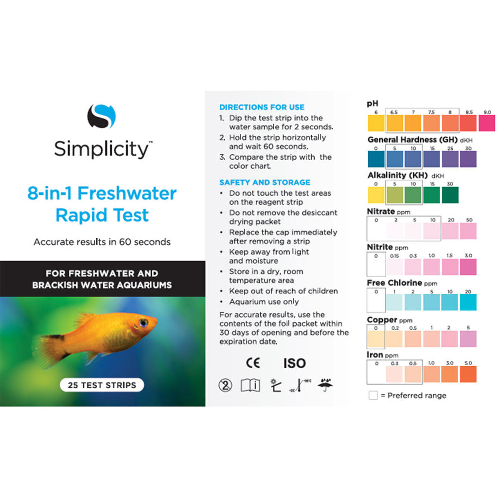 Simplicity 8 in 1 Freshwater Rapid Test 25ct