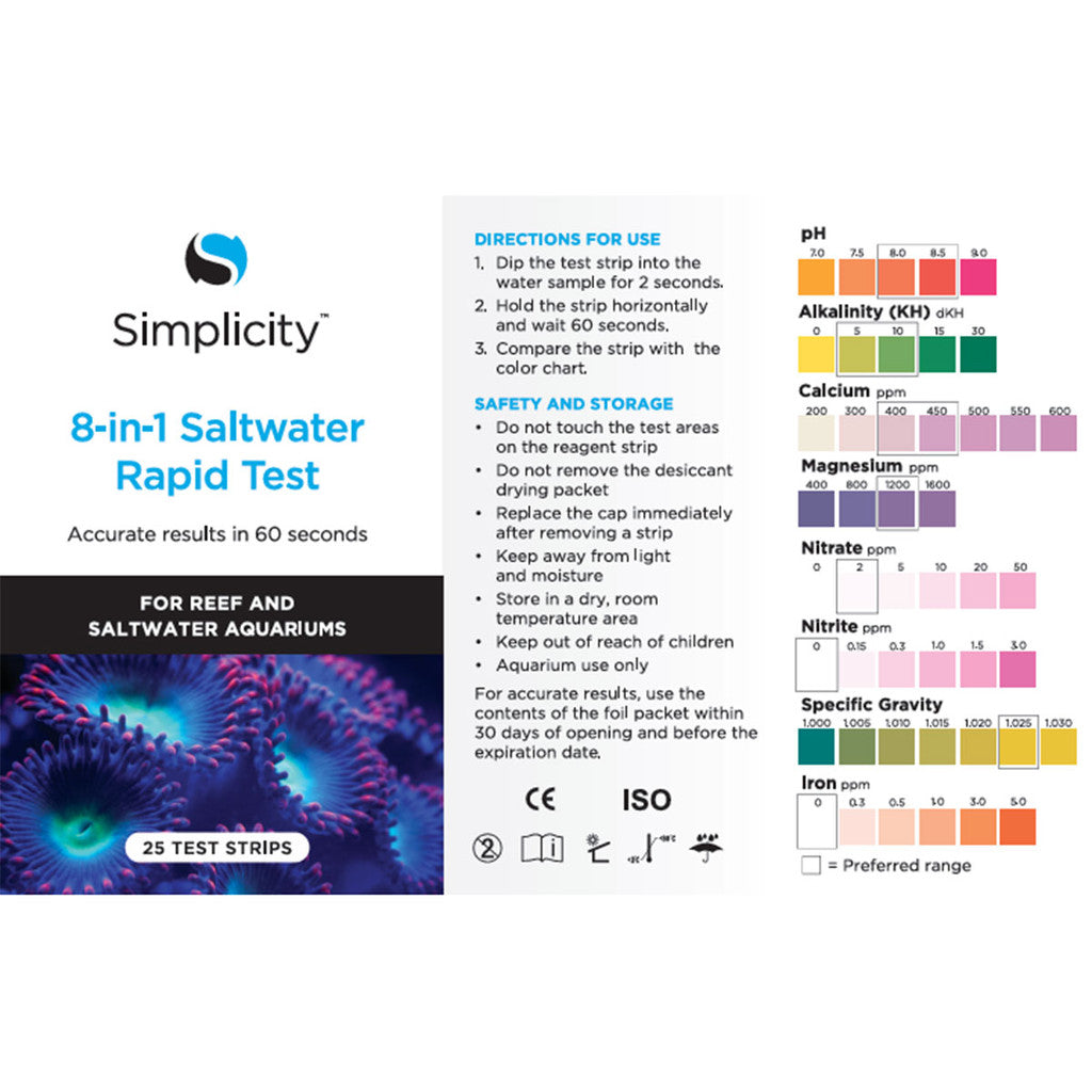 Simplicity 8 in 1 Saltwater Rapid Test 25ct